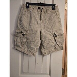 Aeropostale Men Cargo Shorts Khaki Tan Size 28 Y2K Skater Utility Gorpcore